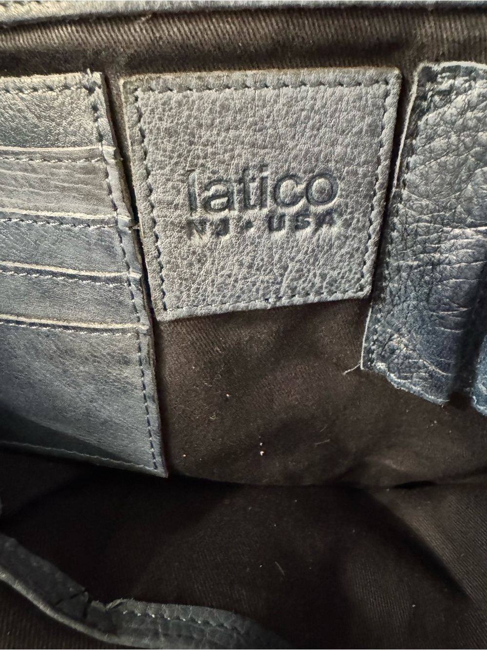 Latigo denim Blue Leather Tote with Removable Strap.. not navy - Picture 10 of 13